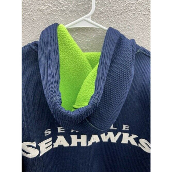 Mens NFL Seattle Seahawks Fleece Sherpa Lined Zip Up Thermal Jacket Size Small - Picture 9 of 12